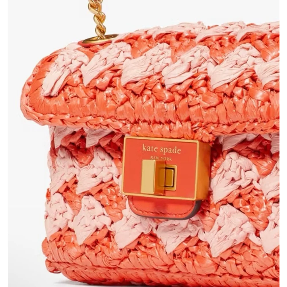 Kate spade Evelyn Striped Crochet Raffia Small Shoulder Crossbody